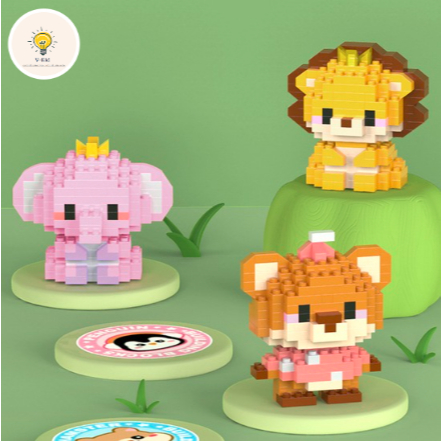 Bộ Đồ Chơi Lắp Ráp Mini Động Vật Cute – Trang Trí Bàn Làm Việc, Mô Hình Nhân Vật Siêu Đáng Yêu