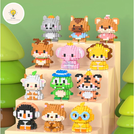 Bộ Đồ Chơi Lắp Ráp Mini Động Vật Cute – Trang Trí Bàn Làm Việc, Mô Hình Nhân Vật Siêu Đáng Yêu