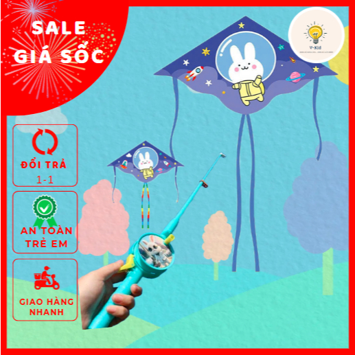 Đồ Chơi Diều Cần Câu 3D Mini Cho Bé – Họa Tiết Hoạt Hình Dễ Thương, Thỏa Sức Vui Chơi ( 50cm -1m ).