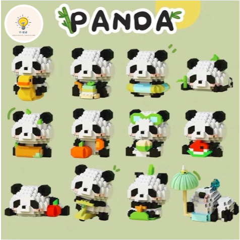 Lắp Ráp Gấu Trúc Mini - 12 Phiên Bản Siêu Đáng Yêu, Lắp Ráp Thông Minh, Trang trí, Quà Tặng Bé Yêu