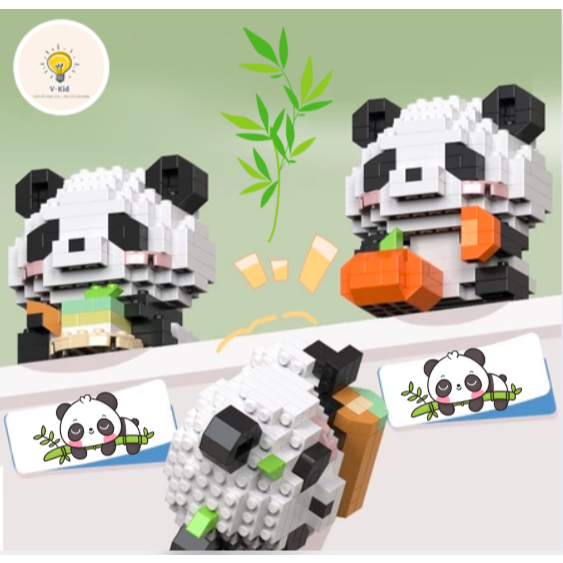 Lắp Ráp Gấu Trúc Mini - 12 Phiên Bản Siêu Đáng Yêu, Lắp Ráp Thông Minh, Trang trí, Quà Tặng Bé Yêu