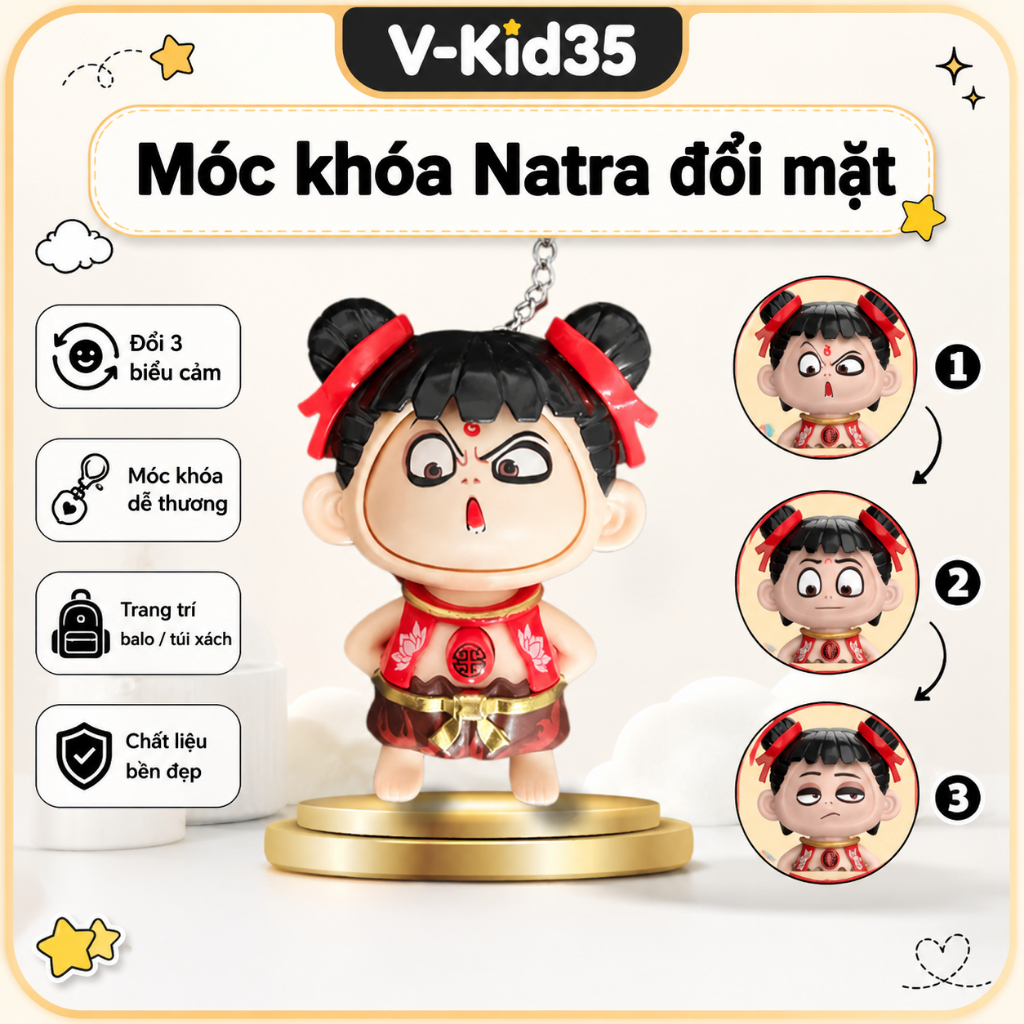 Đồ Chơi Móc Khóa Hoạt Hình Natra Xoay Đổi Mặt, Móc Treo Balo Túi Xách Cute Quà Tặng Nhỏ Xinh Cho Bé