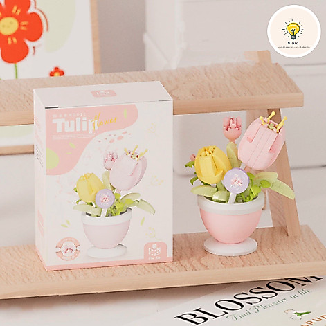 Đồ Chơi Xếp Hình Chậu Hoa Mini - Giúp Bé Sáng Tạo, Kiên Trì, Trang Trí Không Gian