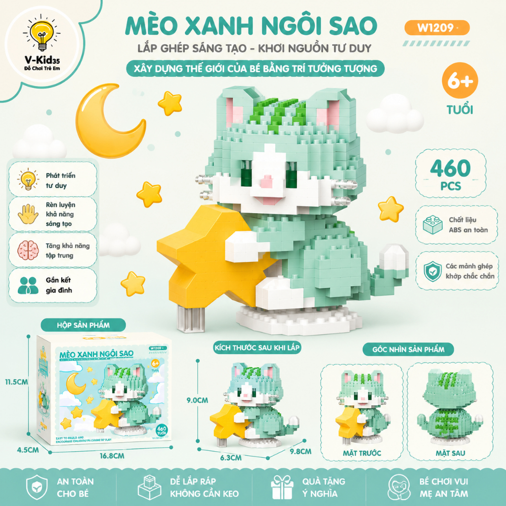Đồ Chơi Lắp Ráp Những Mèo Đáng Yêu - Sản phẩm rèn luyện tính tỉ mỉ và trang trí bàn học đang yêu