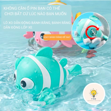 [Đồ Chơi Nhà Tắm] Bé Cá Vặn Cót Thả Bể Tắm Siêu Đáng Yêu Cho Bé Giải Trí Khi Tắm