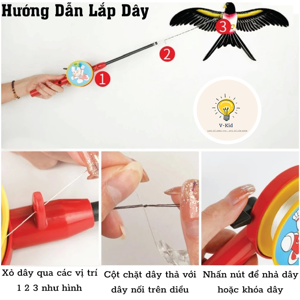 Đồ Chơi Diều Cần Câu 3D Mini Cho Bé – Họa Tiết Hoạt Hình Dễ Thương, Thỏa Sức Vui Chơi ( 35cm )