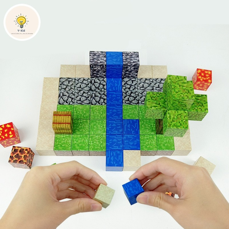 Đồ Chơi Xếp Hình Nam Châm, Khối Lập Phương Sáng Tạo 2cm Cho Bé Phát Triển Trí Tuệ, Tư Duy Logic