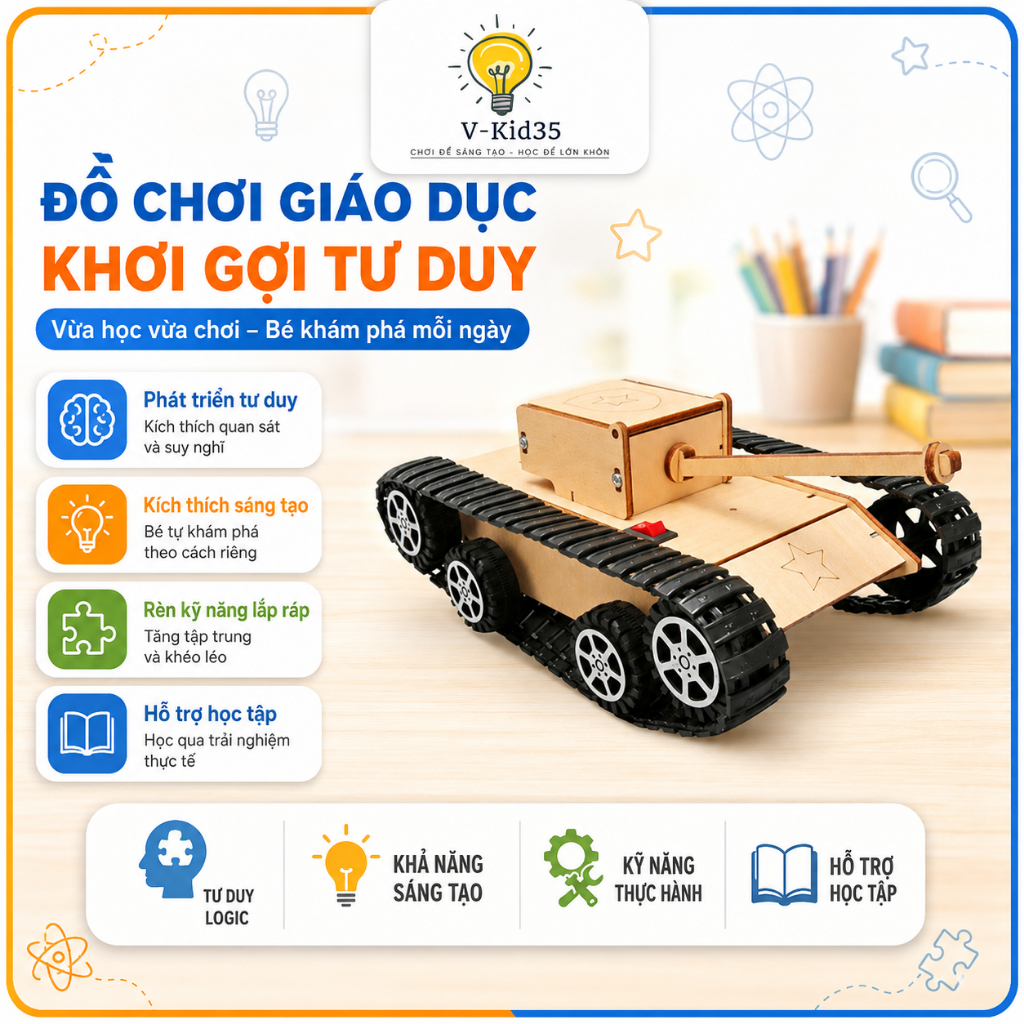 Bộ Đồ Chơi STEM DIY Cho Bé, Mô Hình Lắp Ráp Khoa Học, Giáo Dục Giúp Rèn, Phát Triển Tư Duy Sáng Tạo