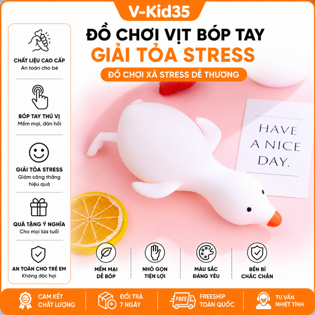 Đồ Chơi Vịt Bóp Tay Xả Stress 3 Màu Dễ Thương, Đáng Yêu, Giải Trí Quà Tặng Nhỏ Xinh Cho Bé Con