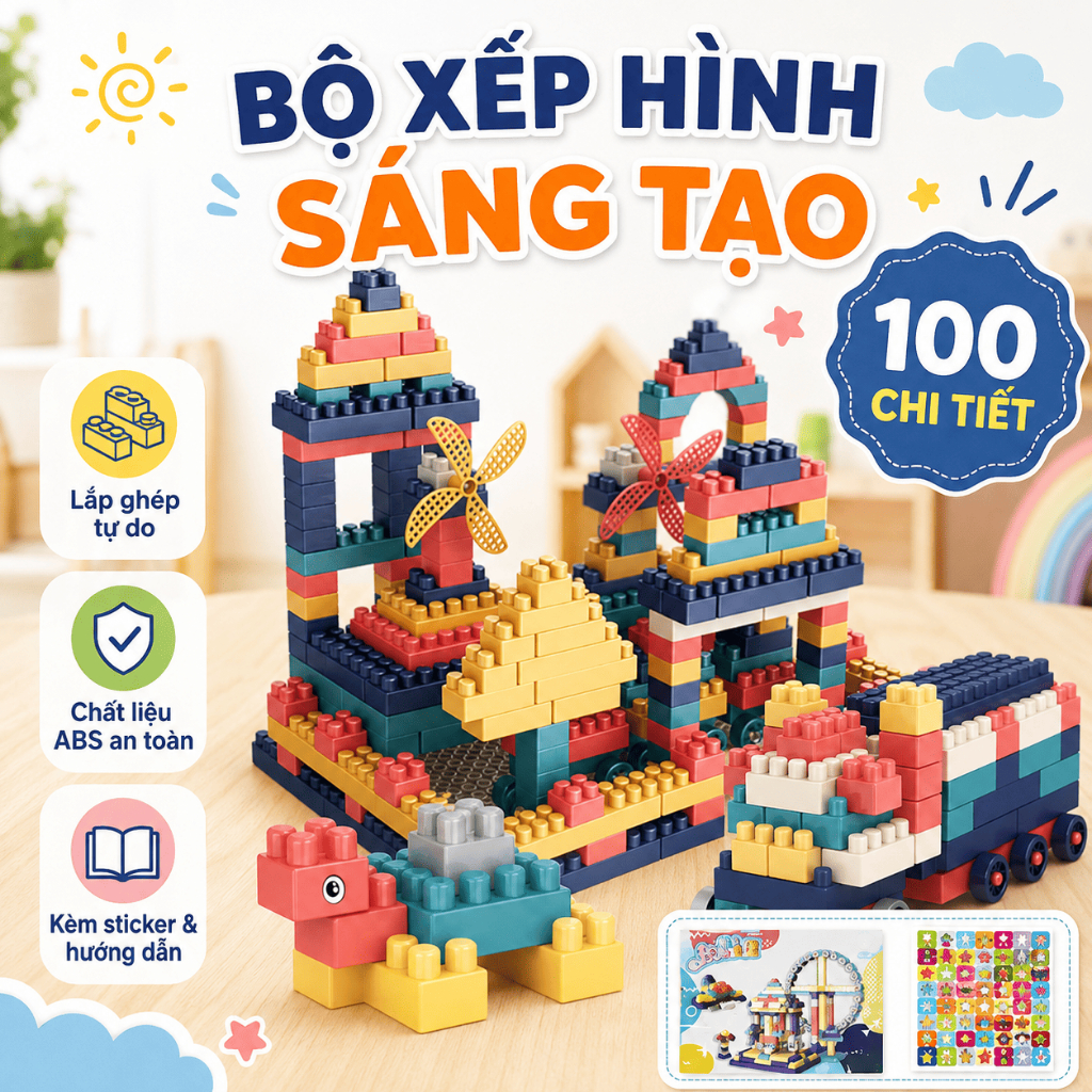 Bộ Xếp Hình Lego 520 Chi Tiết Phát Triển Tư Duy Cho Bé
