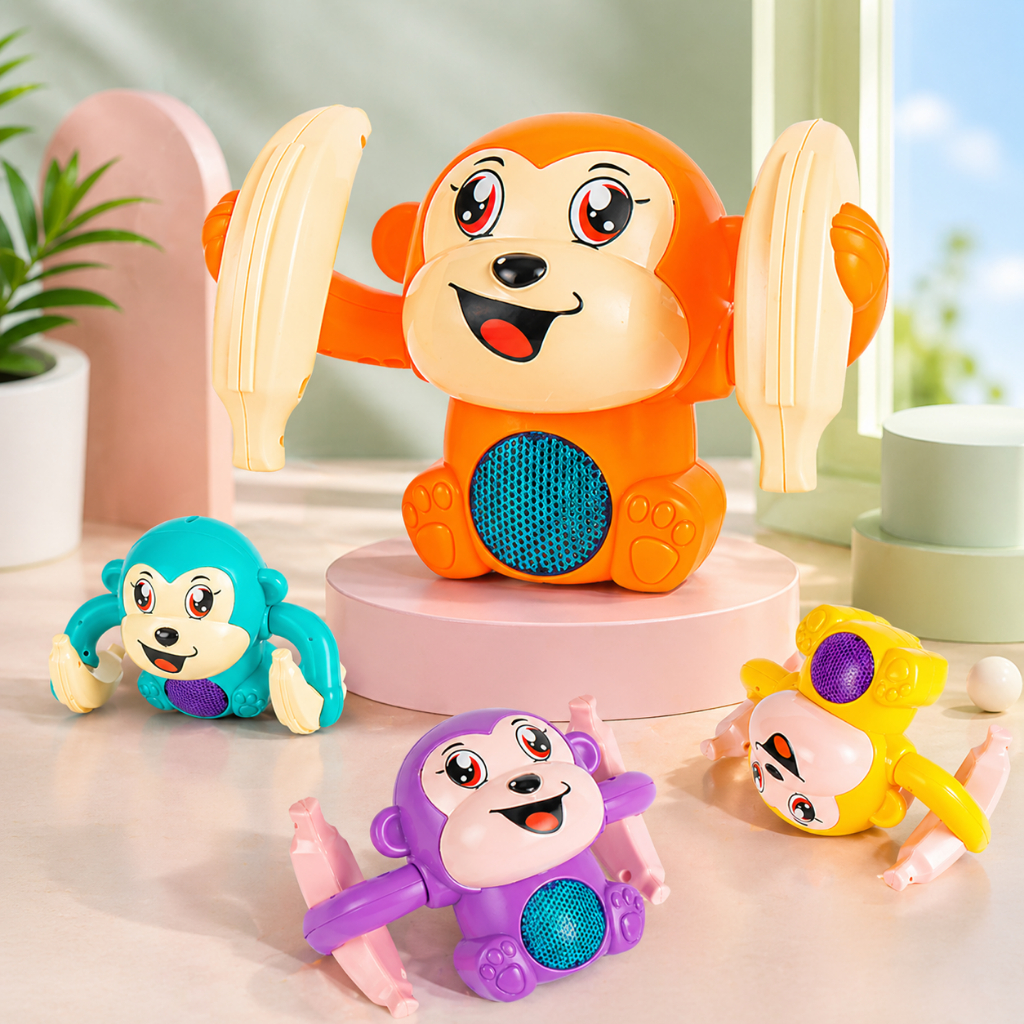 Đồ Chơi Khỉ Cầm Chuối Nhào Lộn Siêu Cute Đáng Yêu Thu Hút Các Bé Hiếu Động