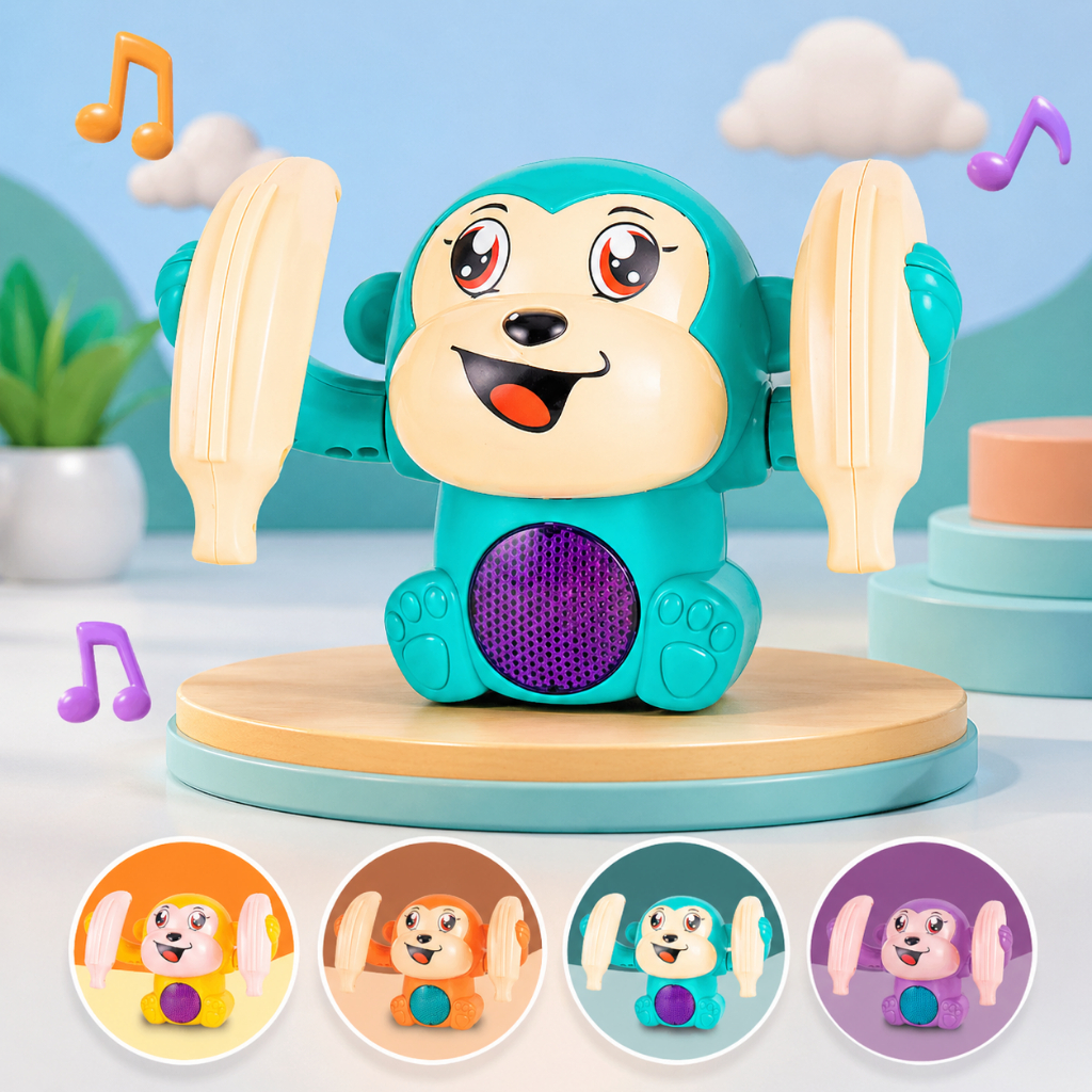Đồ Chơi Khỉ Cầm Chuối Nhào Lộn Siêu Cute Đáng Yêu Thu Hút Các Bé Hiếu Động