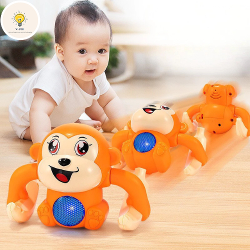 Đồ Chơi Khỉ Cầm Chuối Nhào Lộn Siêu Cute Đáng Yêu Thu Hút Các Bé Hiếu Động