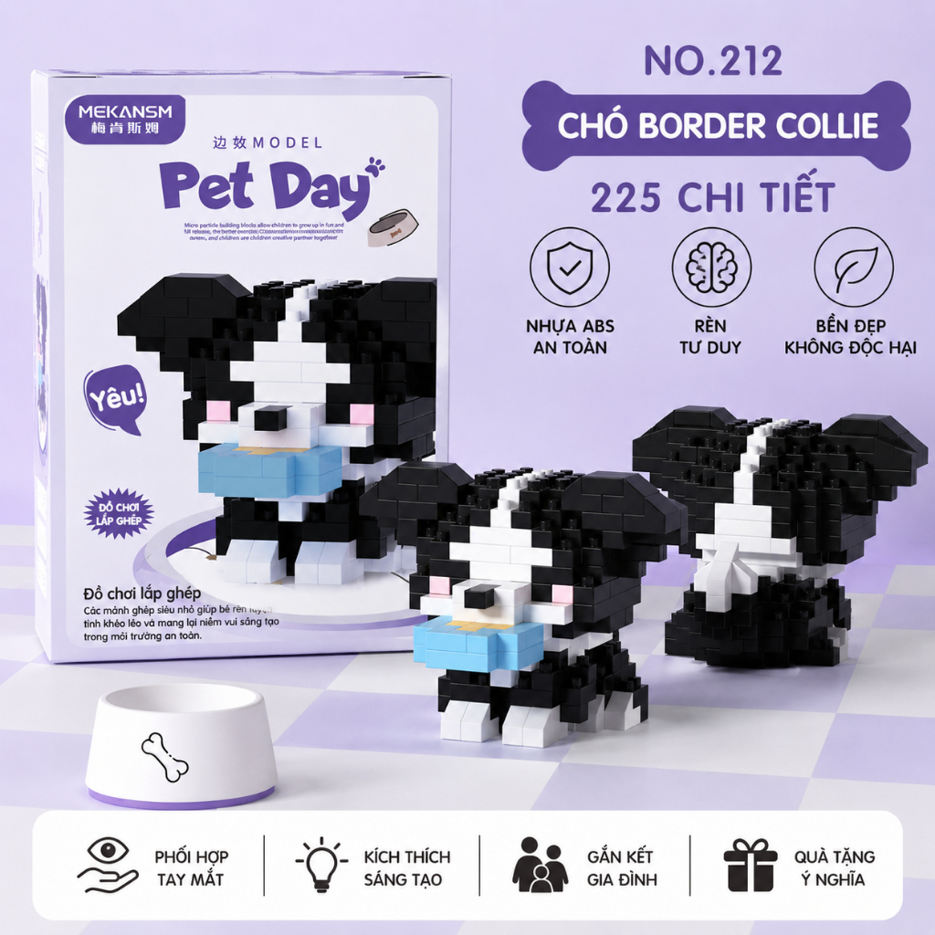 Bộ Đồ Chơi Lắp Ráp Mini Hình Chó Cưng Pixel Block Dễ Thương - Quà Tặng Cho Bé Rèn Luyện Tư Duy