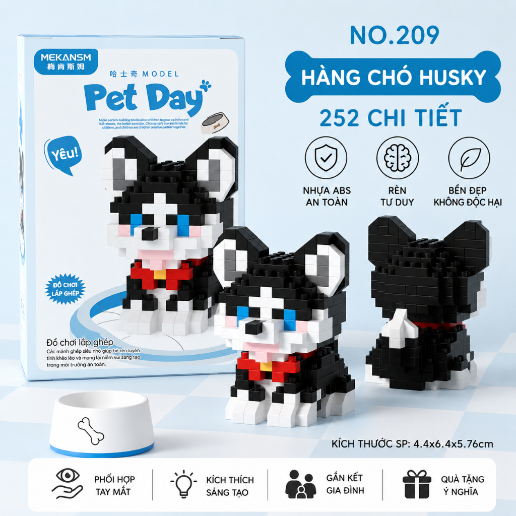 Bộ Đồ Chơi Lắp Ráp Mini Hình Chó Cưng Pixel Block Dễ Thương - Quà Tặng Cho Bé Rèn Luyện Tư Duy