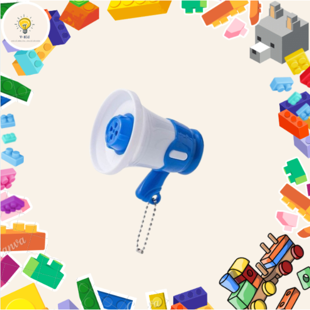 Loa Mini Cầm Tay Cho Bé  Có Ghi Âm, Kèm Pin, Móc Khóa, Đồ Chơi Loa Phóng Đồ Chơi Siêu Dễ Thương