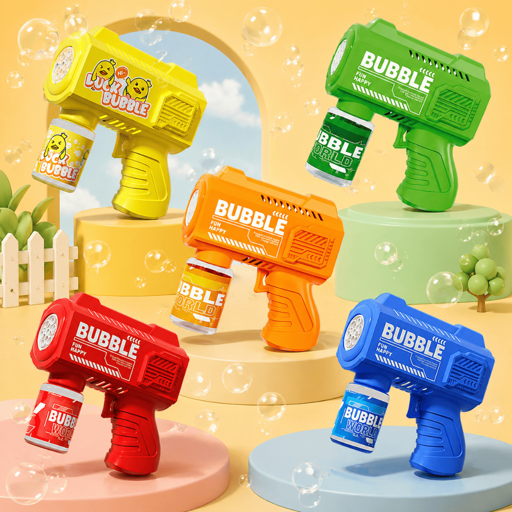 Súng Phun Bong Bóng Tự Động, Có Hiệu Ứng Đèn Khi Bắn Siêu Cute Cho Các Bé (không kèm pin)