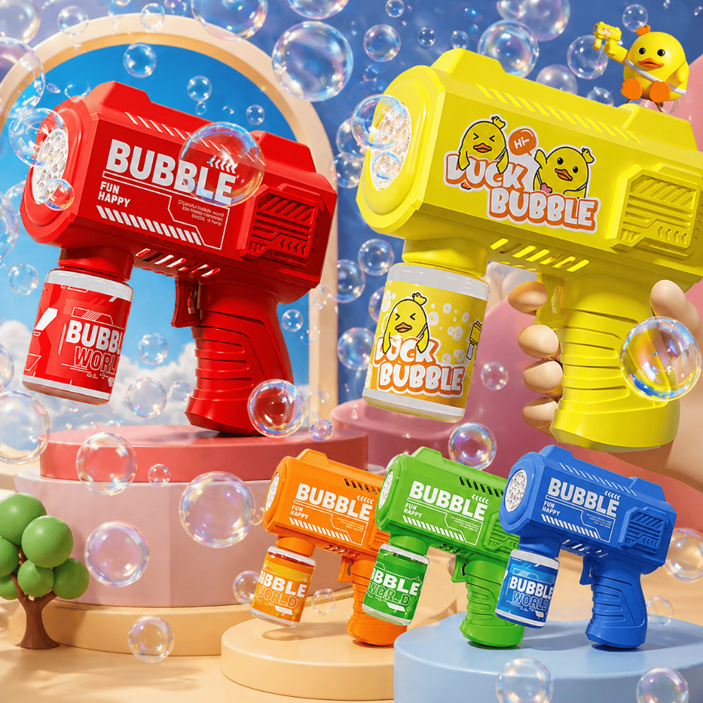 Súng Phun Bong Bóng Tự Động, Có Hiệu Ứng Đèn Khi Bắn Siêu Cute Cho Các Bé (không kèm pin)